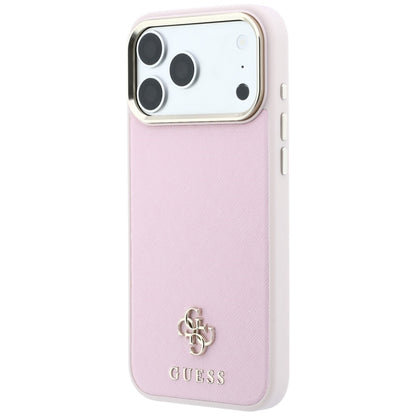 MagSafe-Hülle für Apple iPhone 18 Pro / 17 Pro, Guess, Saffiano Small 4G Classic, Rosa
