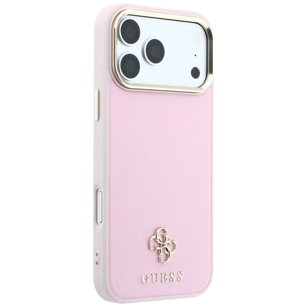 MagSafe-Hülle für Apple iPhone 18 Pro / 17 Pro, Guess, Saffiano Small 4G Classic, Rosa