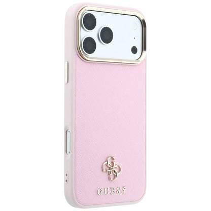 MagSafe-Hülle für Apple iPhone 18 Pro / 17 Pro, Guess, Saffiano Small 4G Classic, Rosa