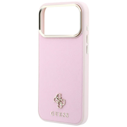 MagSafe-Hülle für Apple iPhone 18 Pro / 17 Pro, Guess, Saffiano Small 4G Classic, Rosa