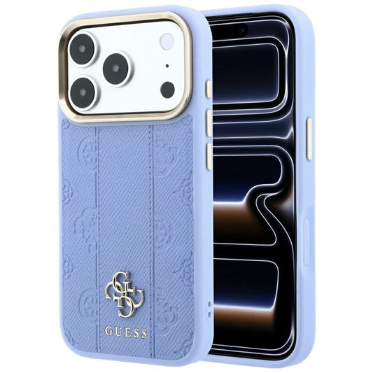 MagSafe-Hülle für Apple iPhone 18 Pro / 17 Pro, Guess, Stripe Peony 4G, Blau