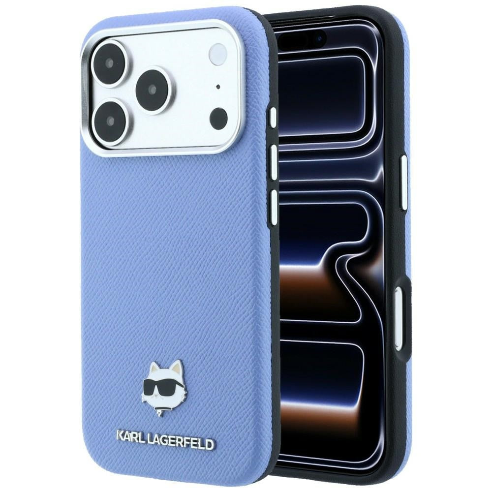 MagSafe-Hülle für Apple iPhone 18 Pro / 17 Pro, Karl Lagerfeld, Grained Choupette Head, Blau