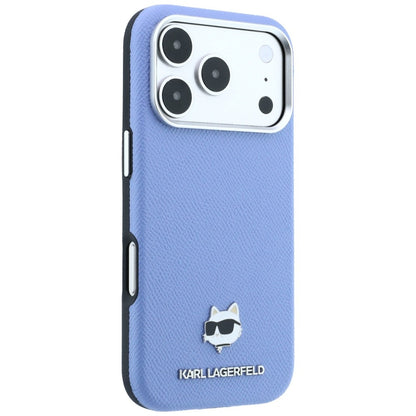 MagSafe-Hülle für Apple iPhone 18 Pro / 17 Pro, Karl Lagerfeld, Grained Choupette Head, Blau
