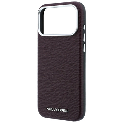 MagSafe-Hülle für Apple iPhone 18 Pro / 17 Pro, Karl Lagerfeld, geprägtes längliches Logo, Weinrot