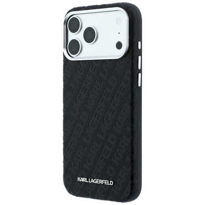 MagSafe-Hülle für Apple iPhone 18 Pro / 17 Pro, Karl Lagerfeld, geprägtes Metall-Logo, Schwarz