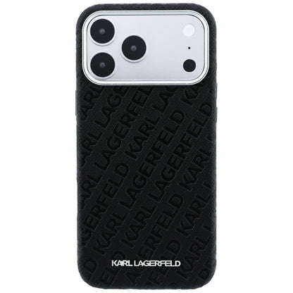 MagSafe-Hülle für Apple iPhone 18 Pro / 17 Pro, Karl Lagerfeld, geprägtes Metall-Logo, Schwarz