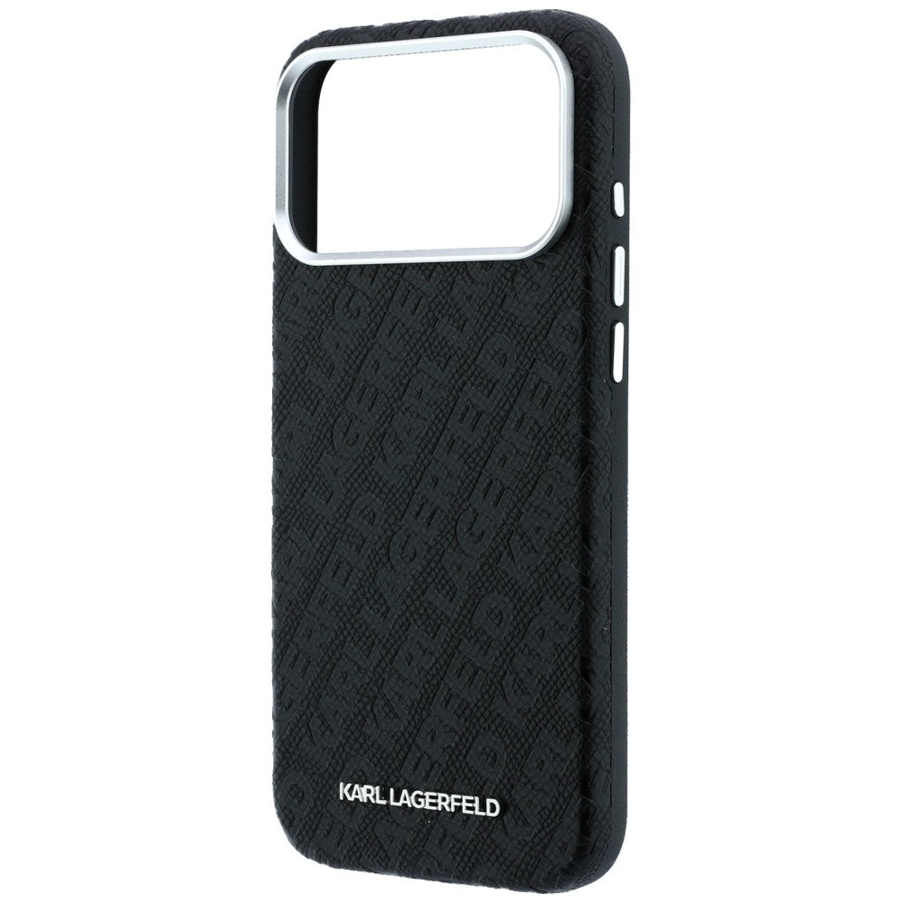 MagSafe-Hülle für Apple iPhone 18 Pro / 17 Pro, Karl Lagerfeld, geprägtes Metall-Logo, Schwarz