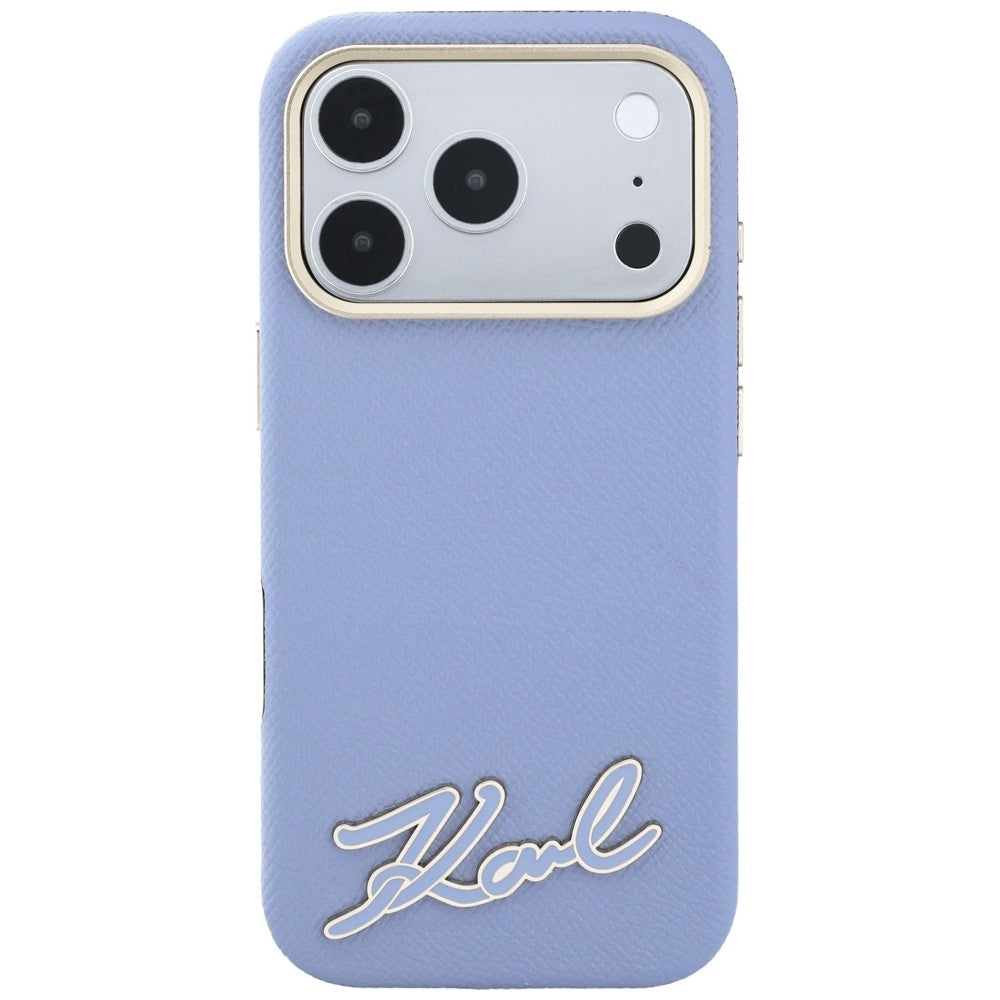MagSafe-Hülle für Apple iPhone 18 Pro / 17 Pro, Karl Lagerfeld, geprägtes Harz-Logo, Blau
