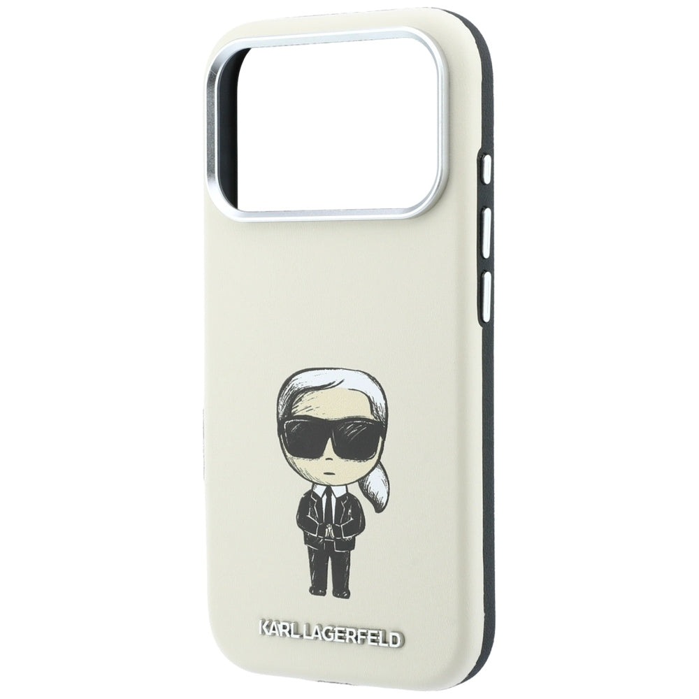 MagSafe-Hülle für Apple iPhone 18 Pro / 17 Pro, Karl Lagerfeld, Ikonik Sketch, Beige