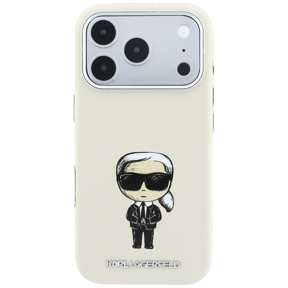 MagSafe-Hülle für Apple iPhone 18 Pro / 17 Pro, Karl Lagerfeld, Ikonik Sketch, Beige
