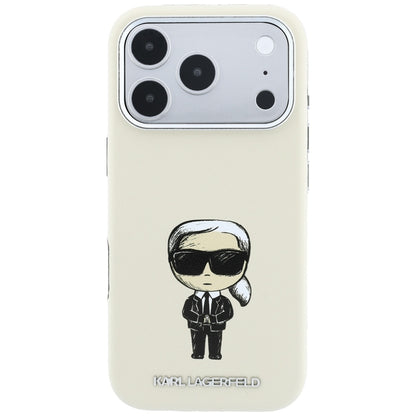 MagSafe-Hülle für Apple iPhone 18 Pro / 17 Pro, Karl Lagerfeld, Ikonik Sketch, Beige