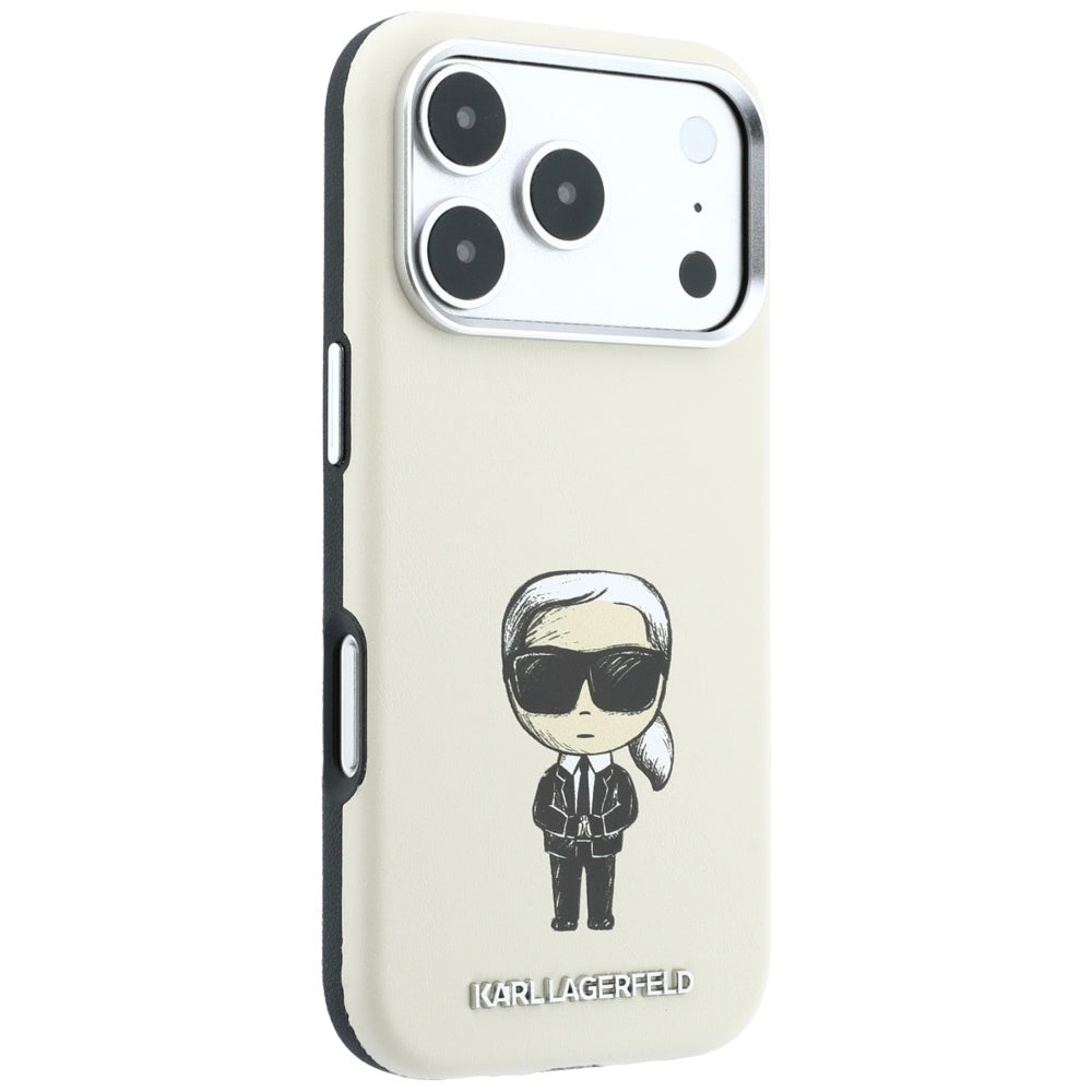 MagSafe-Hülle für Apple iPhone 18 Pro / 17 Pro, Karl Lagerfeld, Ikonik Sketch, Beige