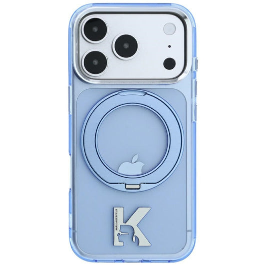 MagSafe-Hülle für Apple iPhone 18 Pro / 17 Pro, Karl Lagerfeld, IML Ring Stand Kameo Metall, Blau