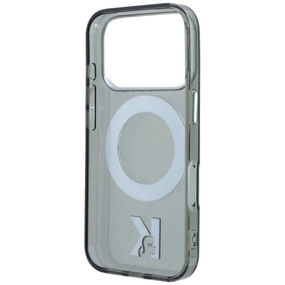 MagSafe-Hülle für Apple iPhone 18 Pro / 17 Pro, Karl Lagerfeld, IML Ring Stand Kameo Metal, Schwarz