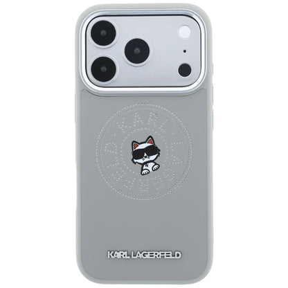 MagSafe-Hülle für Apple iPhone 18 Pro / 17 Pro, Karl Lagerfeld, Point and Choupette Sketch, Grau
