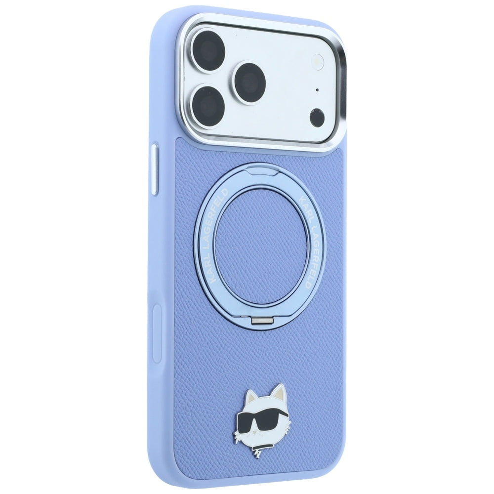 MagSafe-Hülle für Apple iPhone 18 Pro / 17 Pro, Karl Lagerfeld, Ring Stand 360 Choupette Pin, Blau