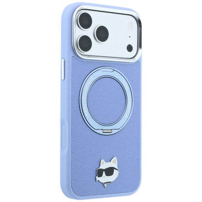 MagSafe-Hülle für Apple iPhone 18 Pro / 17 Pro, Karl Lagerfeld, Ring Stand 360 Choupette Pin, Blau