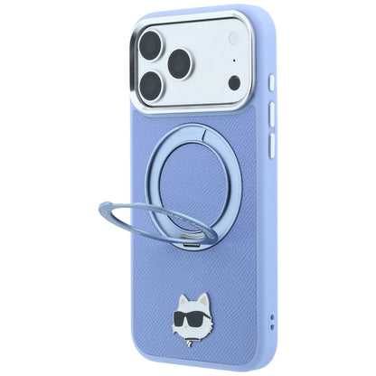 MagSafe-Hülle für Apple iPhone 18 Pro / 17 Pro, Karl Lagerfeld, Ring Stand 360 Choupette Pin, Blau