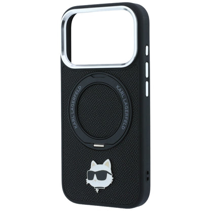 MagSafe-Hülle für Apple iPhone 18 Pro / 17 Pro, Karl Lagerfeld, Ring Stand 360 Choupette Pin, Schwarz