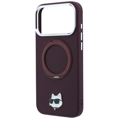 MagSafe Case for Apple iPhone 18 Pro / 17 Pro, Karl Lagerfeld, Ring Stand 360 Choupette Pin, Burgundy