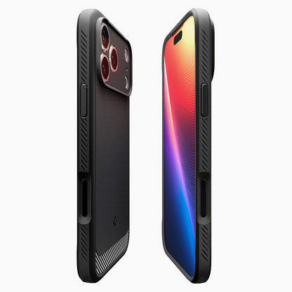 MagSafe-Hülle für Apple iPhone 18 Pro / 17 Pro, Spigen, Rugged Armor, Matt Schwarz ACS12147
