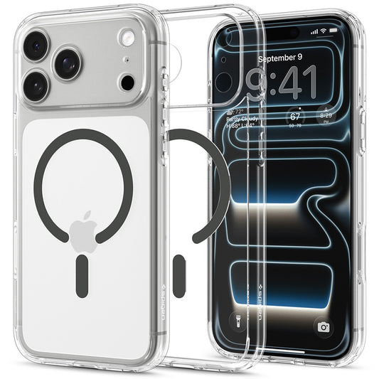 MagSafe-Hülle für Apple iPhone 18 Pro / 17 Pro, Spigen, Ultra Hybrid, Transparent Grau ACS12156