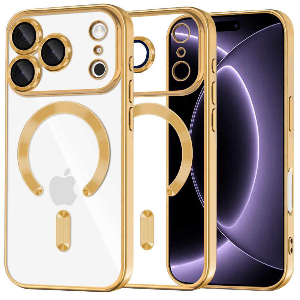 MagSafe-Hülle für Apple iPhone 18 Pro / 17 Pro, Techsuit, Luxury Crystal, Gold