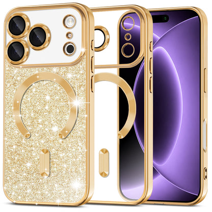 MagSafe-Hülle für Apple iPhone 18 Pro / 17 Pro, Techsuit, Luxury Glitter, Gold