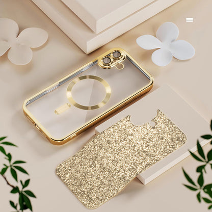 MagSafe Case for Apple iPhone 18 Pro / 17 Pro, Techsuit, Luxury Glitter, Dark Green