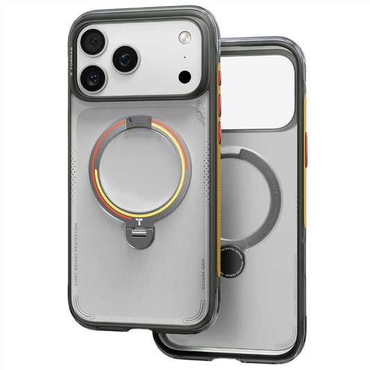 MagSafe-Hülle für Apple iPhone 18 Pro / 17 Pro, Torras, Ostand Q3 Air Football, Grau
