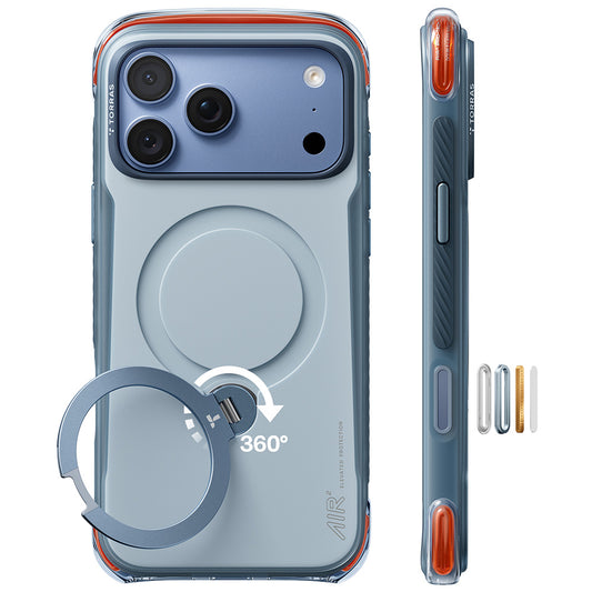 MagSafe-Hülle für Apple iPhone 18 Pro / 17 Pro, Torras, Ostand Q3 Air Pro, Blau