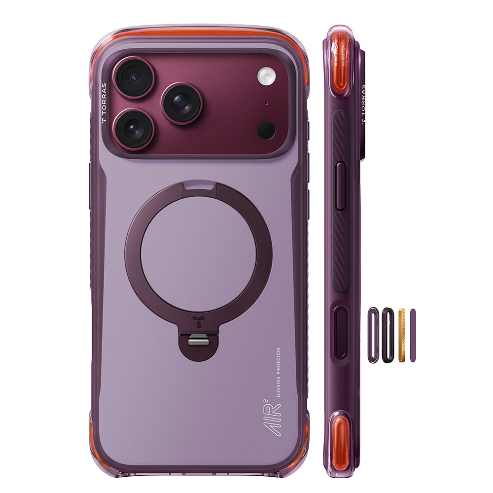MagSafe Case for Apple iPhone 18 Pro / 17 Pro, Torras, Ostand Q3 Air Pro, Purple