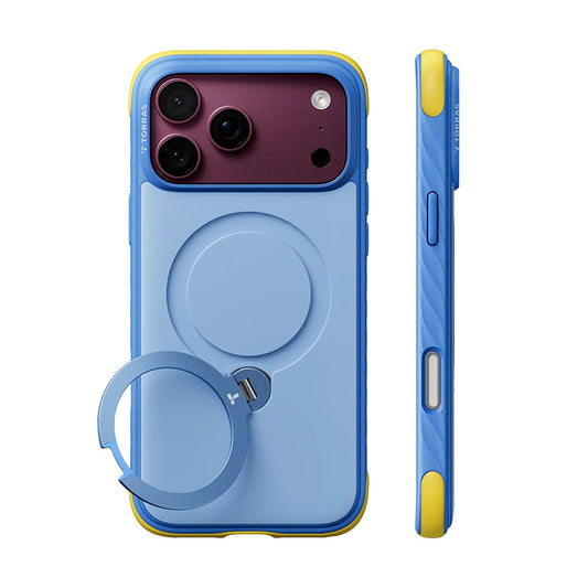 MagSafe-Hülle für Apple iPhone 18 Pro / 17 Pro, Torras, Ostand Q3 Rugged, Blau