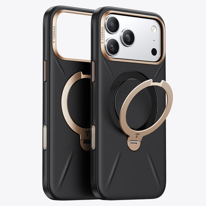 MagSafe-Hülle für Apple iPhone 18 Pro / 17 Pro, Torras, QPRO Leder, Schwarz