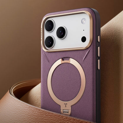 MagSafe-Hülle für Apple iPhone 18 Pro / 17 Pro, Torras, QPRO Leder, Schwarz