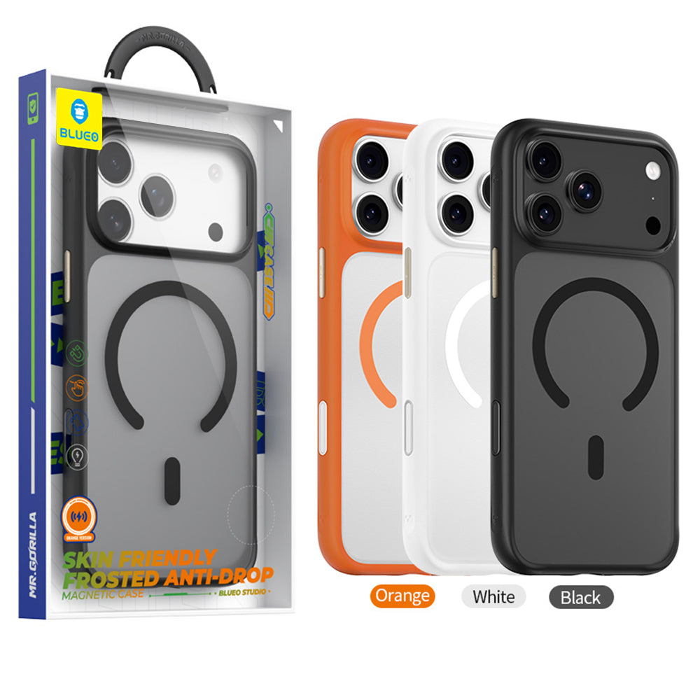 MagSafe-Hülle für Apple iPhone 18 Pro Max / 17 Pro Max, Blueo, hautfreundlich und stoßfest, satiniertes Orange