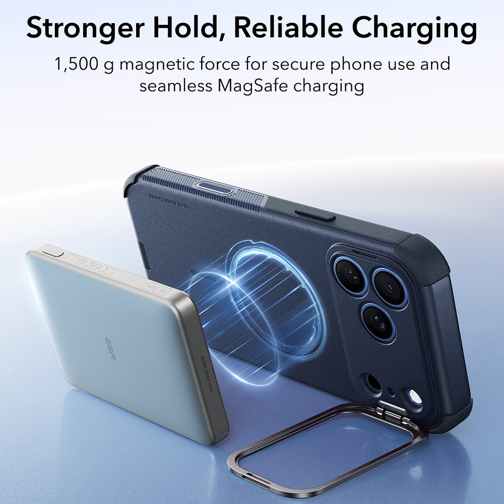 MagSafe Case for Apple iPhone 18 Pro Max / 17 Pro Max, ESR, Cyber Armor Kickstand, Blue