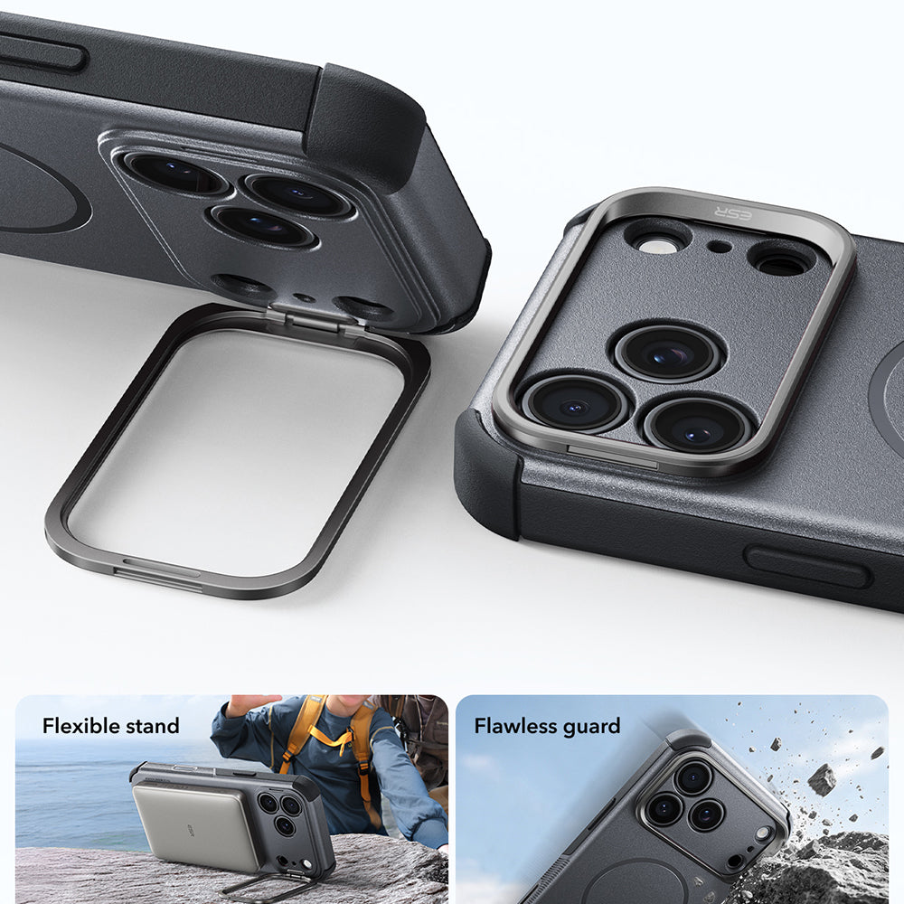 MagSafe-Hülle für Apple iPhone 18 Pro Max / 17 Pro Max, ESR, Cyber Armor Kickstand, Grau