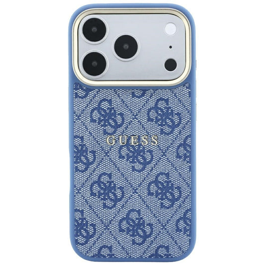 MagSafe-Hülle für Apple iPhone 18 Pro Max / 17 Pro Max, Guess, 4G Embossed Classic, Blau