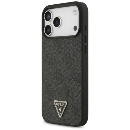 MagSafe Case for Apple iPhone 18 Pro Max / 17 Pro Max, Guess, 4G Triangle Strass, Black