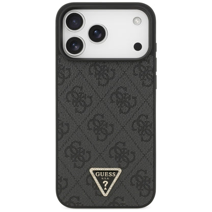 MagSafe Case for Apple iPhone 18 Pro Max / 17 Pro Max, Guess, 4G Triangle Strass, Black