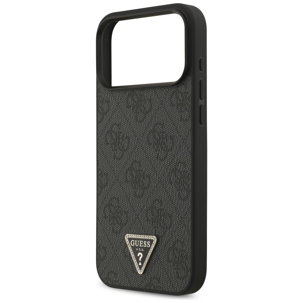 MagSafe Case for Apple iPhone 18 Pro Max / 17 Pro Max, Guess, 4G Triangle Strass, Black