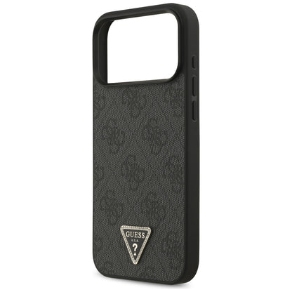 MagSafe Case for Apple iPhone 18 Pro Max / 17 Pro Max, Guess, 4G Triangle Strass, Black