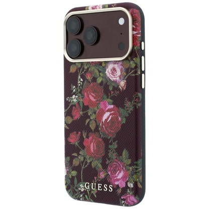 MagSafe-Hülle für Apple iPhone 18 Pro Max / 17 Pro Max, Guess, Blossom Roses Print, Burgunderrot