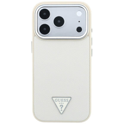 MagSafe-Hülle für Apple iPhone 18 Pro Max / 17 Pro Max, Guess, Geprägtes Dreieck-Logo, Beige