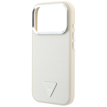 MagSafe-Hülle für Apple iPhone 18 Pro Max / 17 Pro Max, Guess, Geprägtes Dreieck-Logo, Beige