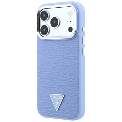 MagSafe-Hülle für Apple iPhone 18 Pro Max / 17 Pro Max, Guess, Geprägtes Dreieck-Logo, Blau