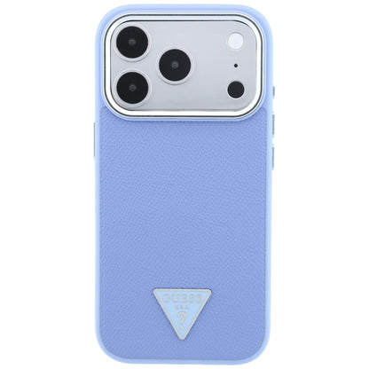 MagSafe-Hülle für Apple iPhone 18 Pro Max / 17 Pro Max, Guess, Geprägtes Dreieck-Logo, Blau