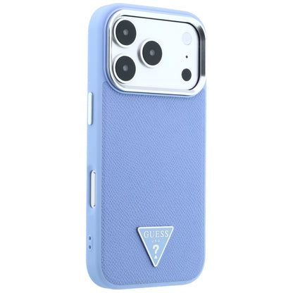 MagSafe-Hülle für Apple iPhone 18 Pro Max / 17 Pro Max, Guess, Geprägtes Dreieck-Logo, Blau