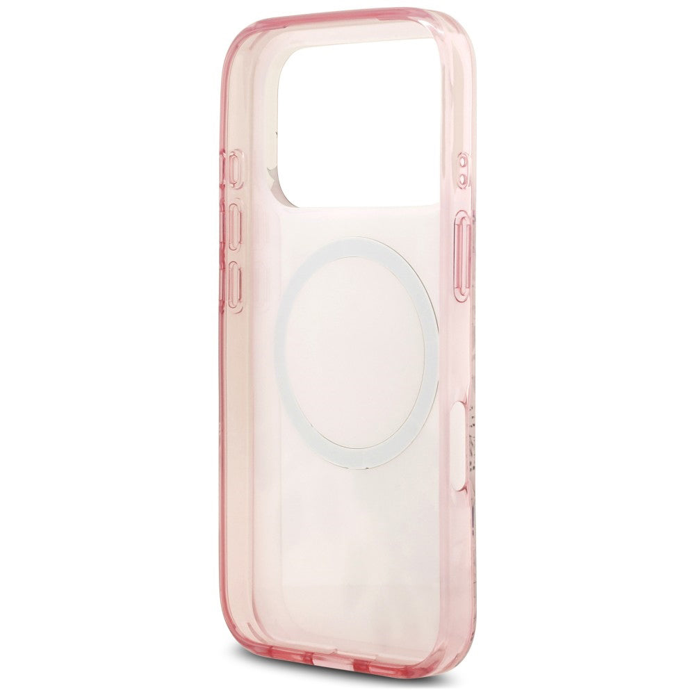 MagSafe-Hülle für Apple iPhone 18 Pro Max / 17 Pro Max, Guess, IML Flower & Tonal Circle, Rosa